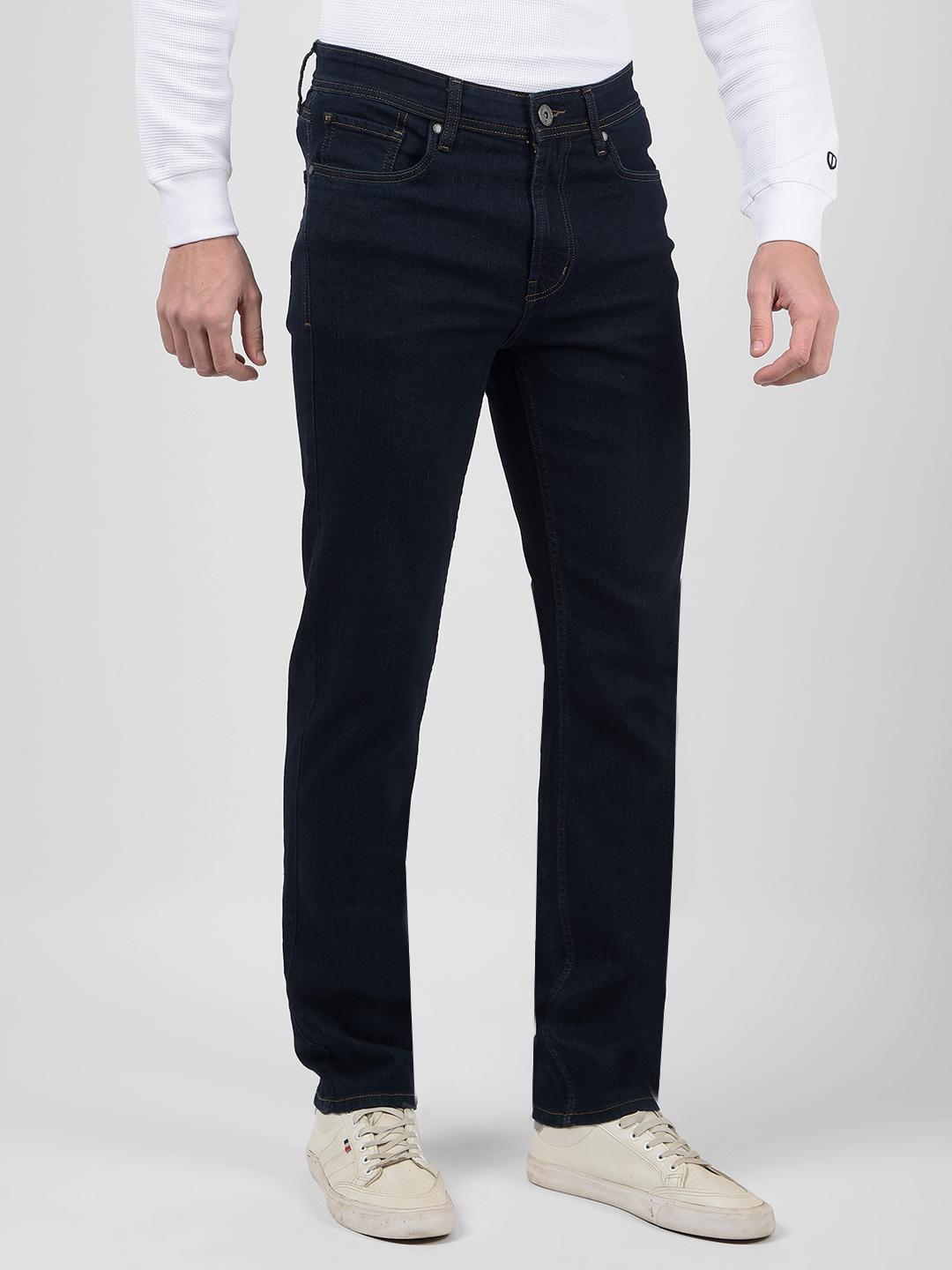 Numero Uno Men Solid Dark Blue Jeans